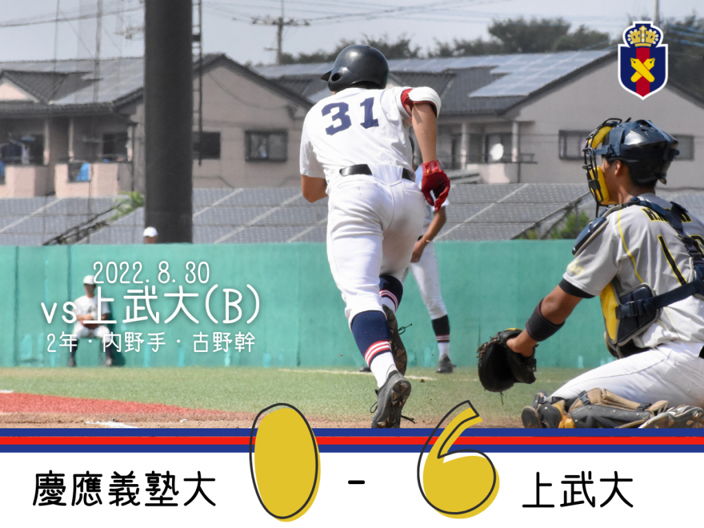 【試合結果】r4夏op戦 Vs 東京経済大 A 慶應義塾体育会野球部