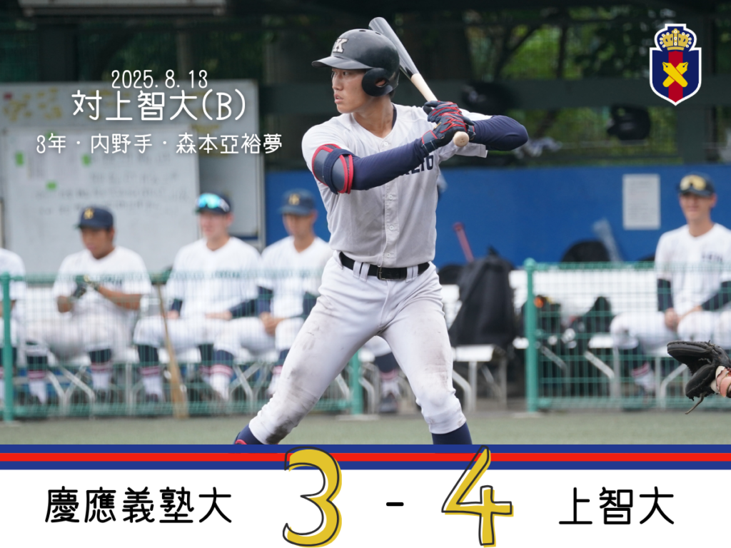 試合結果】令和7年度夏季オープン戦 対上智大(B) – 慶應義塾体育